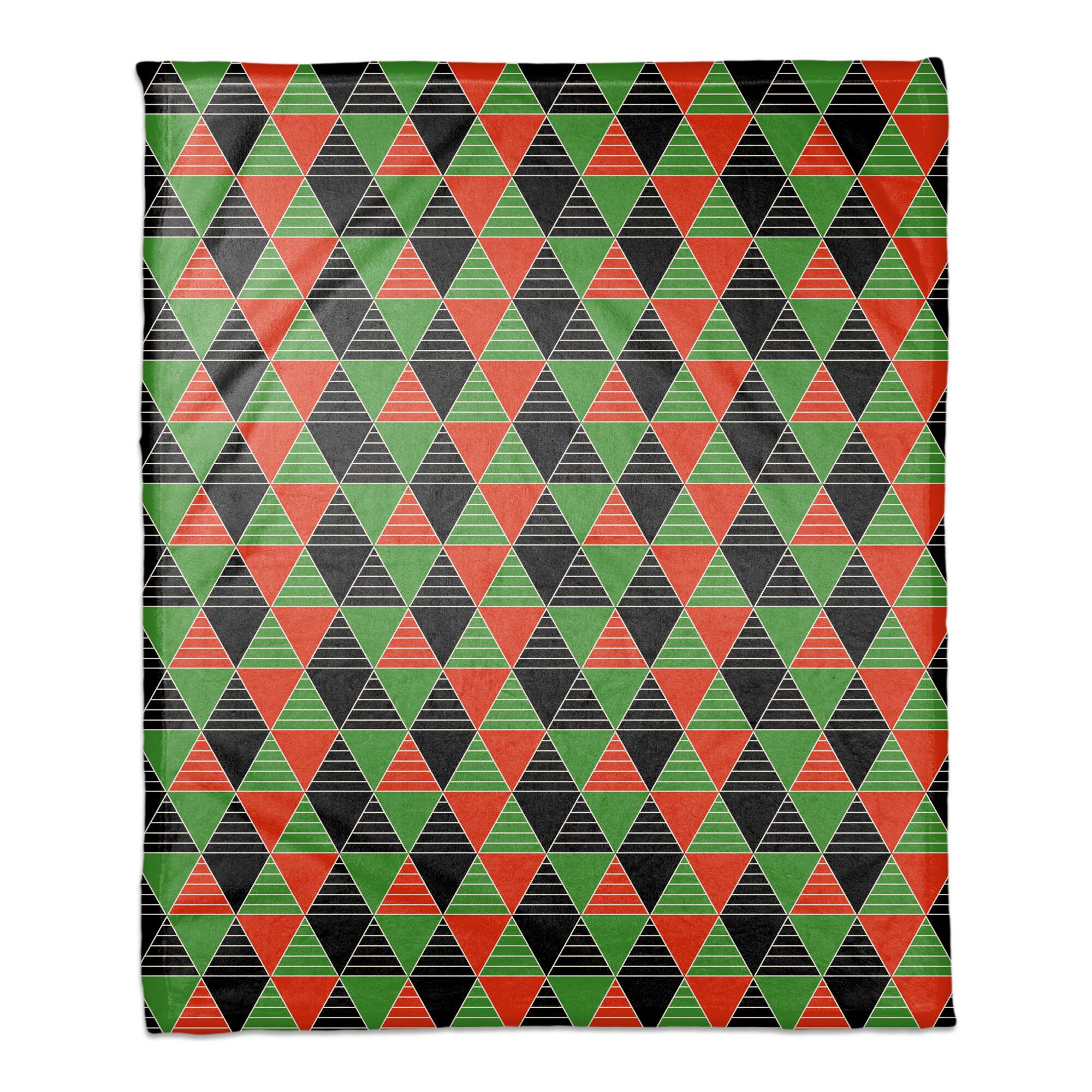 Geometric Kwanzaa Pattern Coral Fleece Blanket